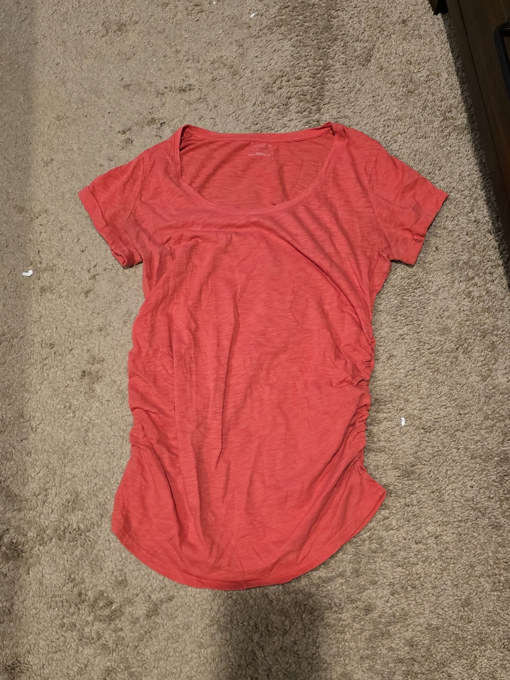 Motherhood Maternity Coral Scoop Neck Short Sleeve Tee